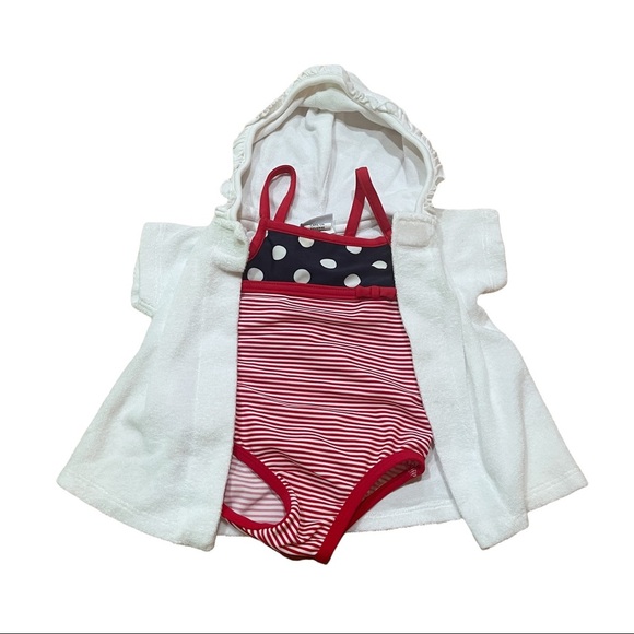 Florence Eiseman Swim Cover Up + Swimsuit Bundle Baby Girl Size 9M EUC